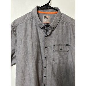 5.11 Tactical Short Sleeve Button Shirt Mens Large Gray Snap Button Lightweight